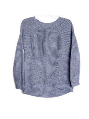 Sienna Sky Gray Knit High Low Pullover Crew Neck Sweater Women's Size Small
